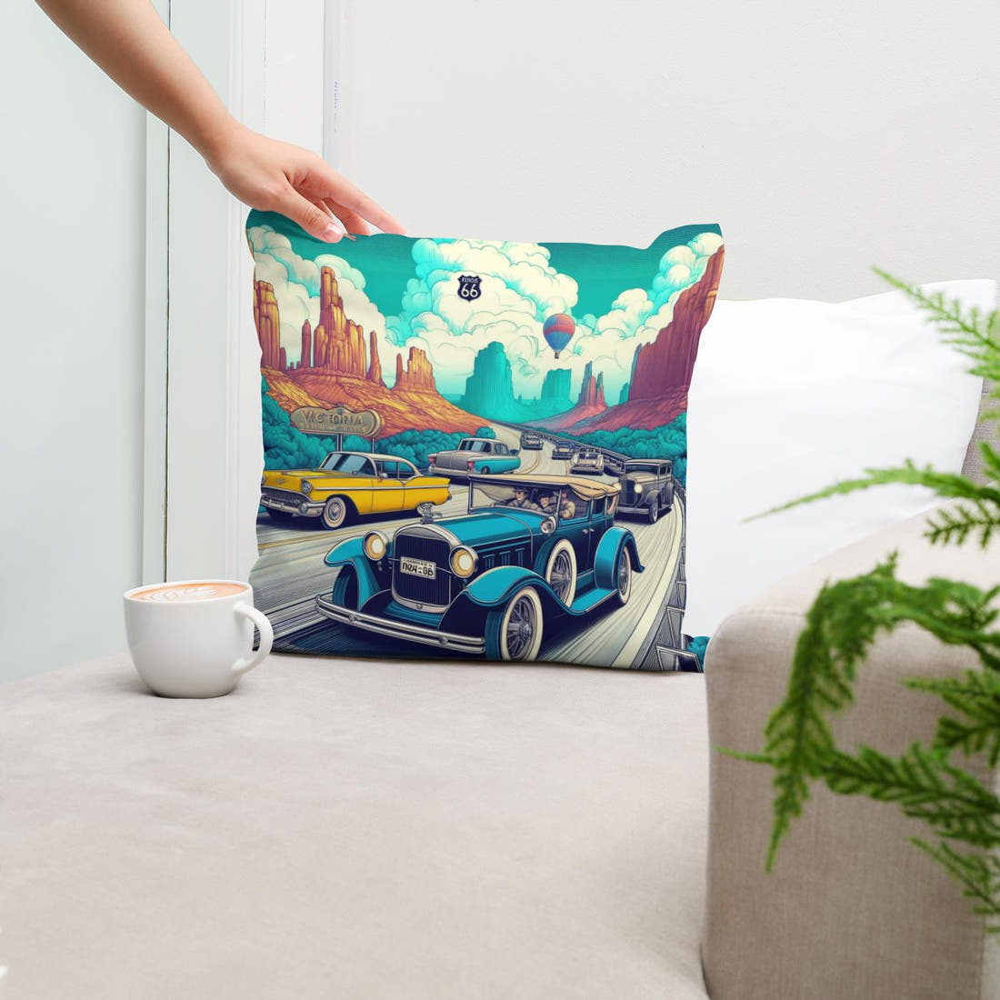 Retro Road Trip Cotton Cushion - Secondary Image 5