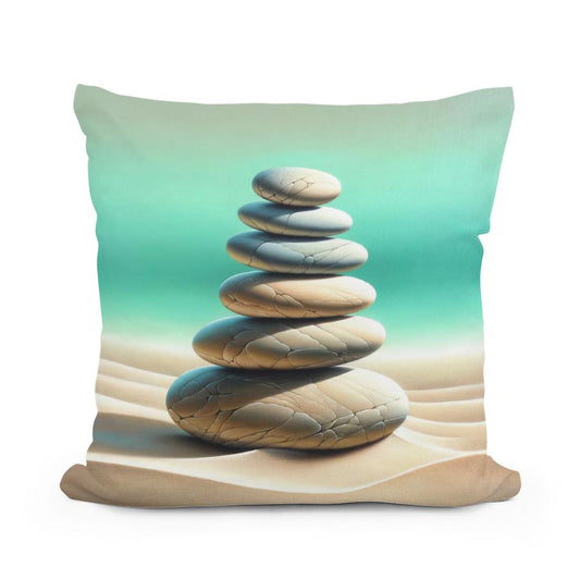 Zen Stone Array Cotton Cushion - Main Image