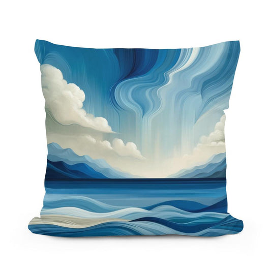 Azure Depths Cotton Cushion - Main Image
