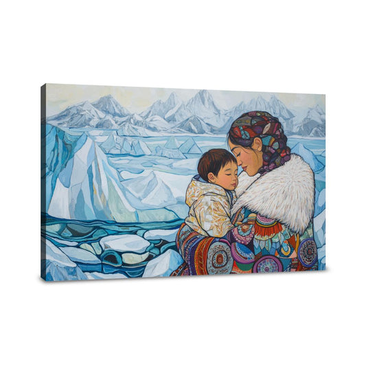 Inuit Maternal Embrace Canvas - Main Image
