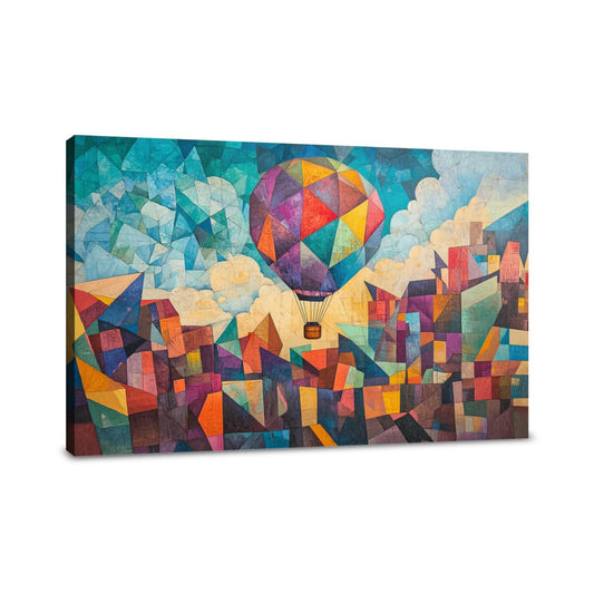 Balloon Over Geometric Canvas - Main Image