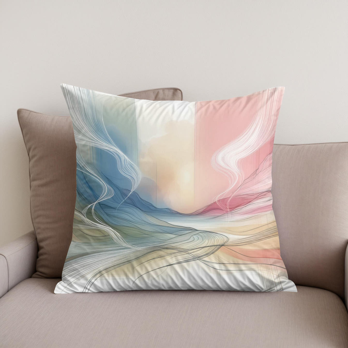 Whispered Melody Cotton Cushion - Secondary Image