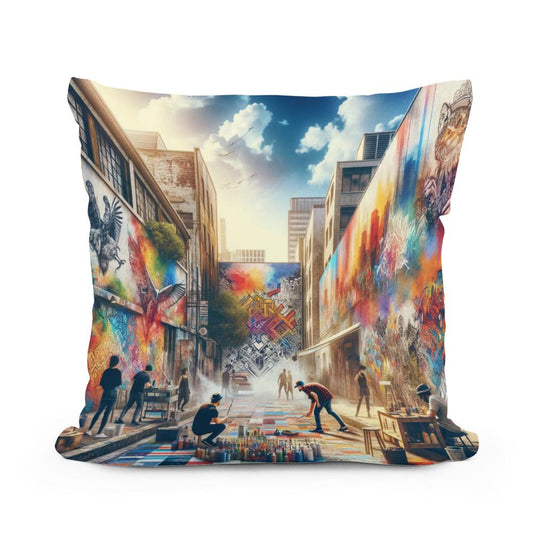 Alley Art Summer Gallery Cotton Cushion - Main Image