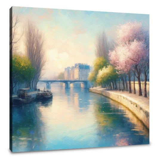 Eternal Elegance of Paris Seine Canvas - Main Image