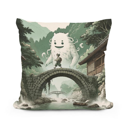 Guardian Yokai Bridge Cotton Cushion - Main Image