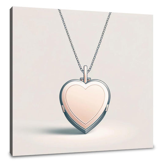 Minimalist Heart Locket Canvas - Main Image