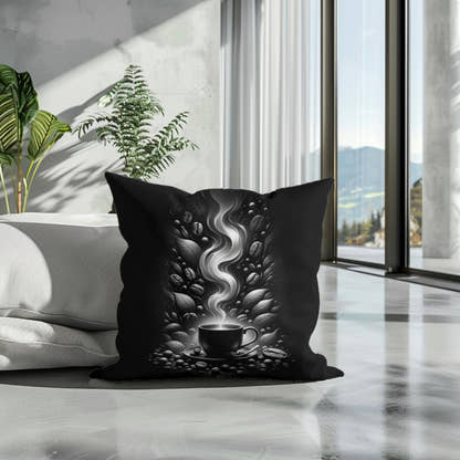 Steamy Mornings: Silver Aroma Cotton Cushion - Secondary Image 3