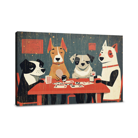 Canine Card Players Canvas - Main Image