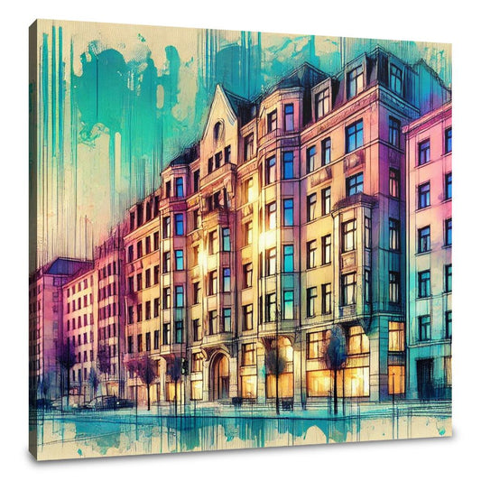 Neighbouring Buildings Harmony Canvas - Main Image