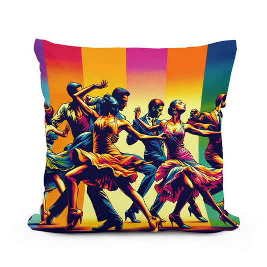 Vibrant Dance Spectrum Cotton Cushion - Main Image