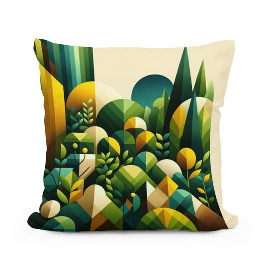 Geometric Garden Cotton Cushion - Main Image