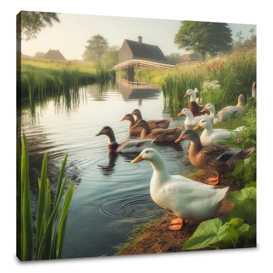 Pondside Ducks Canvas - Main Image