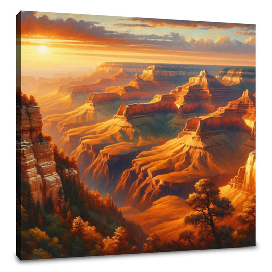 Majestic Canyon Sunset Canvas - Main Image