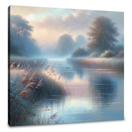 Dawn Riverbank Canvas - Main Image