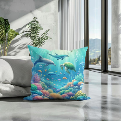 Underwater Wonderland Cotton Pillow - Secondary Image 3