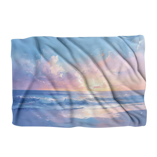 Melancholic Ocean Horizon Blanket - Main Image