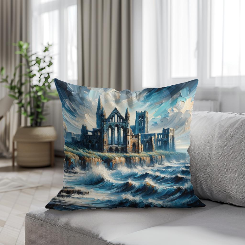 Newcastle Tynemouth Priory Coastal Impressions Cotton Cushion - Secondary Image 4