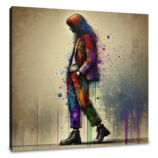 Vibrant Silhouette Art Canvas - Main Image