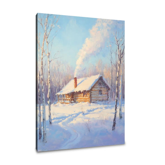Cabin in Snow Canvas - Main Image
