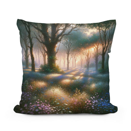Dawn's Tranquil Glade Cotton Cushion - Main Image