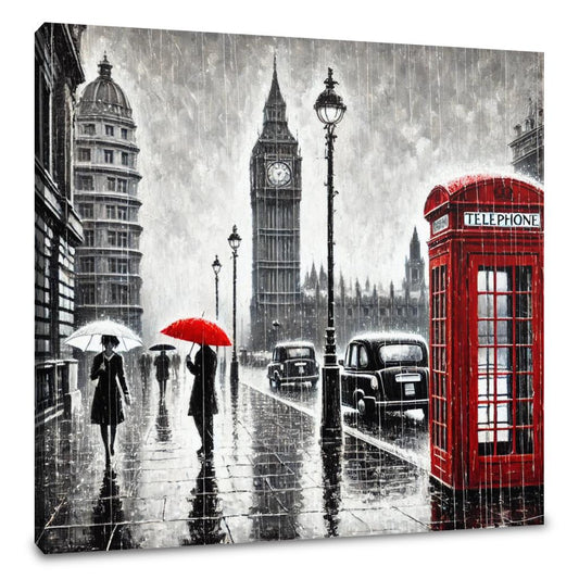 London Rain Stroll Canvas - Main Image