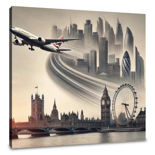 London Dreamscape Jet Canvas - Main Image