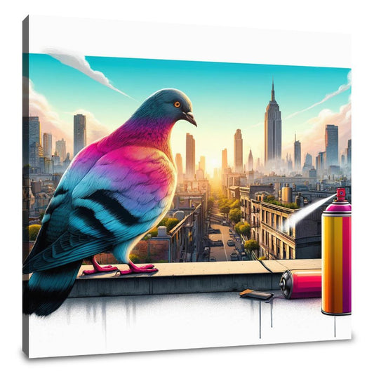 Urban Pigeon Panorama Canvas - Main Image