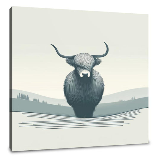 Serene Highland Cow Canvas - Main Image
