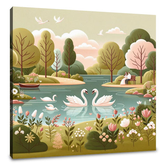 Swan Lake Romance Canvas - Main Image