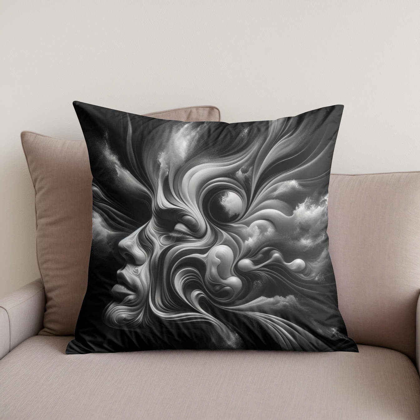 Depths of the Human Psyche Cotton Cushion - Secondary Image
