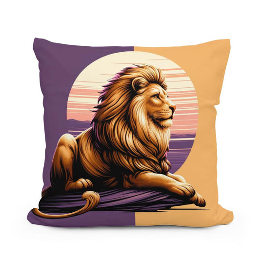Regal Lion Cotton Pillow - Main Image