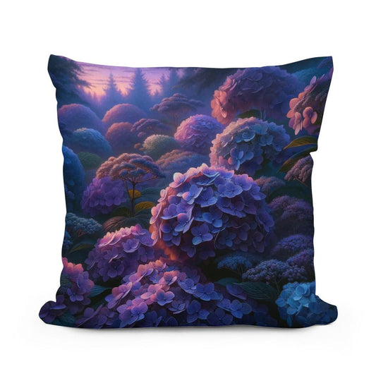 Twilight Hydrangea Harmony Cotton Cushion - Main Image