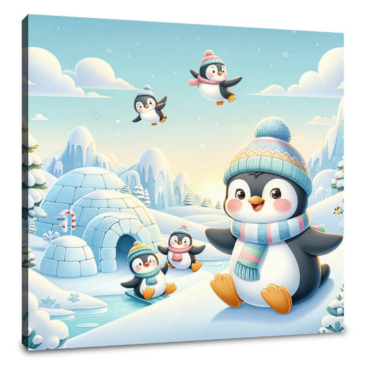 Penguin Frolic Canvas - Main Image